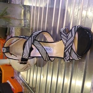 Jimmy Choo shoe,sandles, black and white size 40